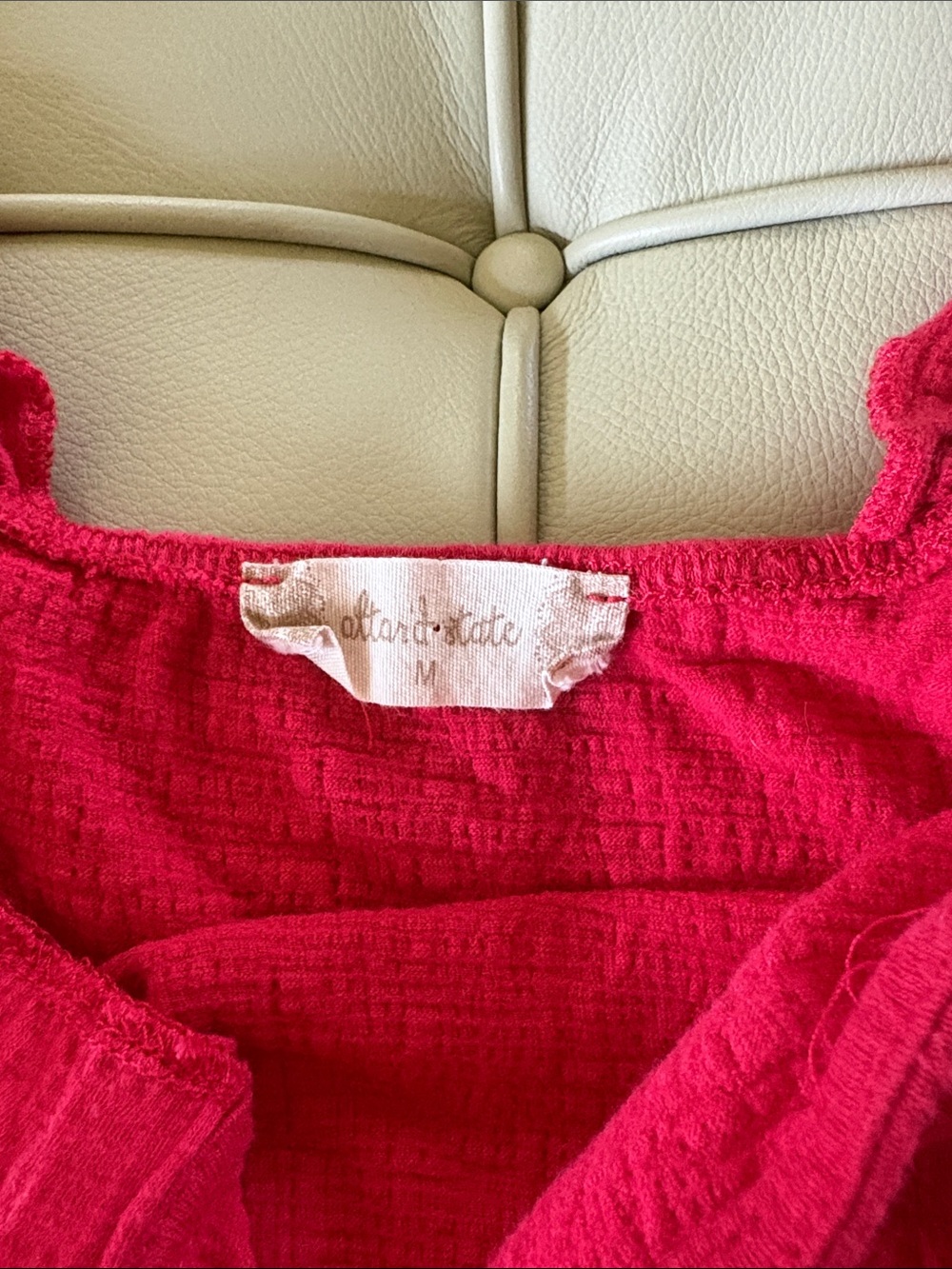 Altar'd State Bright Red Textured Ruffle Strap Top - Picture 2 of 3